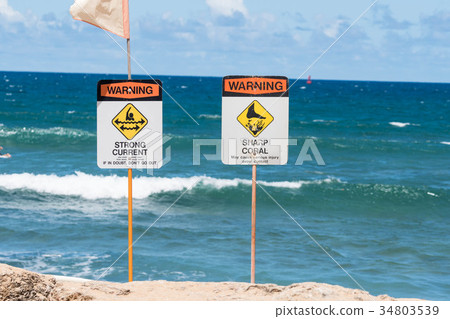 Beach Warning Sign (in Hawaii) / Beach Warning Signs_3 34803539