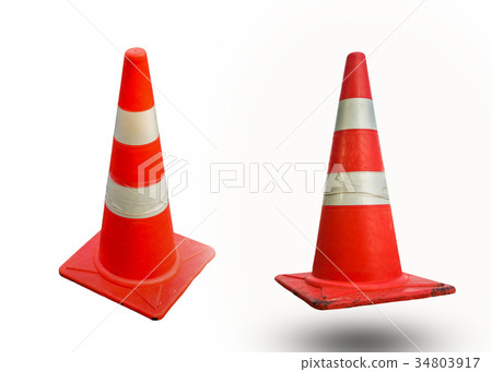 Funnel caution sign on road 34803917