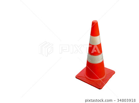 Funnel caution sign on road Funnel caution sign on road 34803918