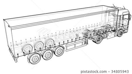 Vehicle. Big Cargo Truck. EPS10 format. Vector 34805943