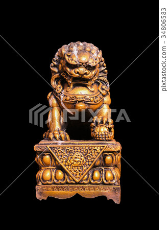 Chinese golden lion statue Chinese golden lion statue 34806583