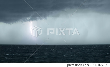 Large storm over the sea photo 34807284