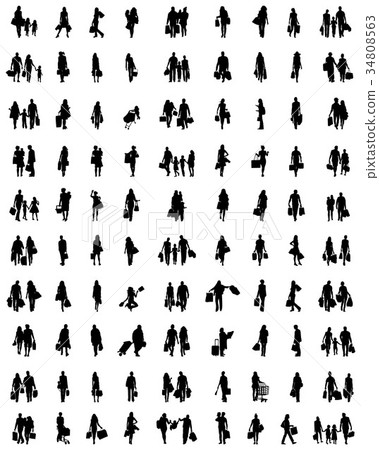 silhouettes of  shopping  34808563