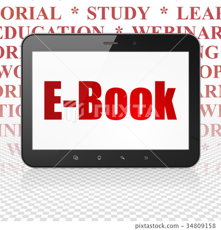 Learning concept: Tablet Computer with E-Book on Learning concept: Tablet Computer with E-Book on 34809158