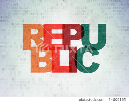 Political concept: Republic on Digital Data Paper Political concept: Republic on Digital Data Paper 34809165