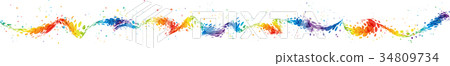 Splash seamless colorful wavy line 34809734