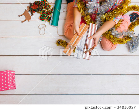 Festive mood. Christmas gifts preparation 34810057