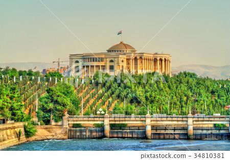 View of Dushanbe with Presidential palace and the 34810381