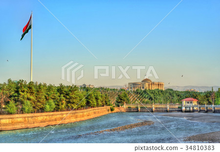 View of Dushanbe with the Varzob River and the View of Dushanbe with the Varzob River and the 34810383