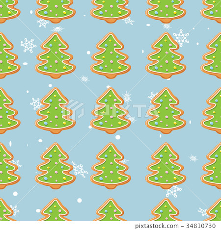 Ginger cookies seamless pattern. 34810730