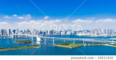 Odaiba的東京灣區全景 34811420