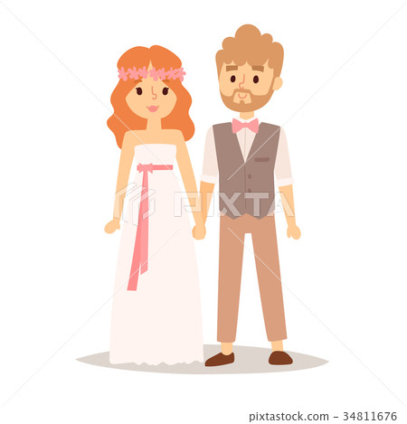 Wedding couple vector beautiful model girl in 34811676