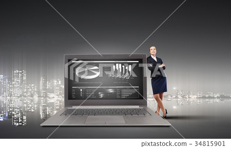 Woman with laptop Woman with laptop 34815901