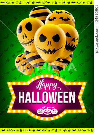 Halloween concept with Halloween Ghost Balloons Halloween concept with Halloween Ghost Balloons 34815902