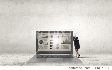 Woman with laptop Woman with laptop 34815907