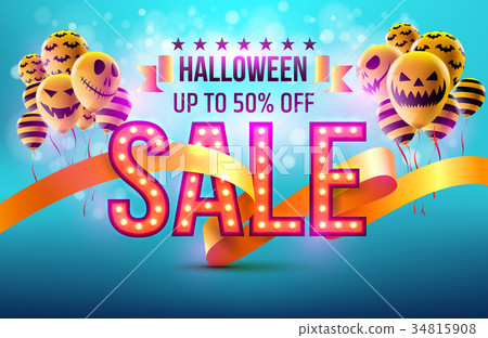 Halloween Sale with Halloween Ghost Balloons Halloween Sale with Halloween Ghost Balloons 34815908