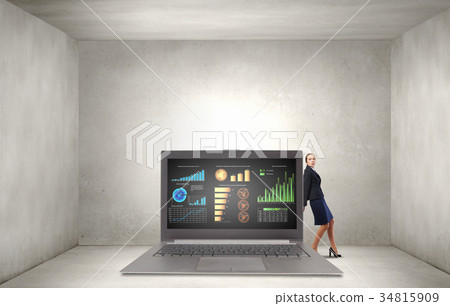 Woman with laptop 34815909