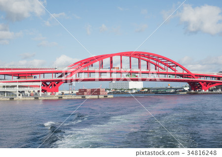 Kobe Bridge seen from the sea Kobe Bridge seen from the sea 34816248