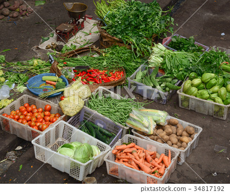 Vegetable market in Bali, Indonesia 34817192
