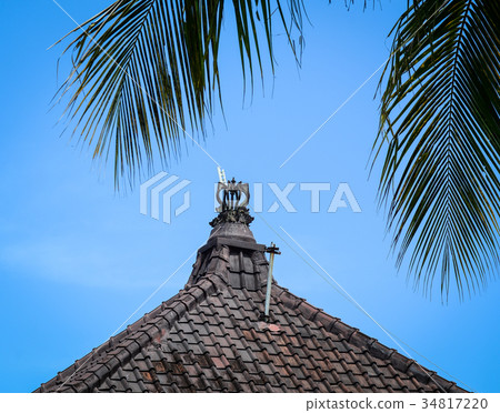 Roof top of old brick house Roof top of old brick house 34817220