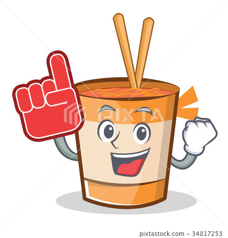 Foam finger cup noodles character cartoon 34817253