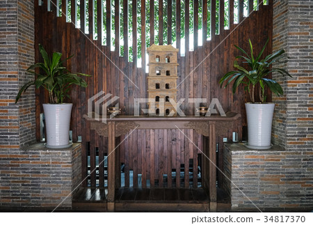 Inside of tea house in Chengdu, China Inside of tea house in Chengdu, China 34817370
