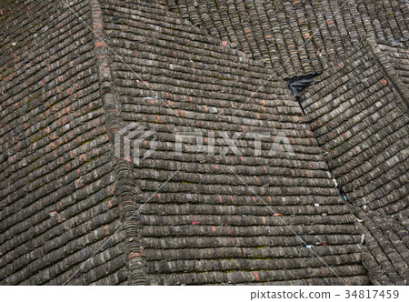 Roof top of ancient houses in Hunan, China Roof top of ancient houses in Hunan, China 34817459