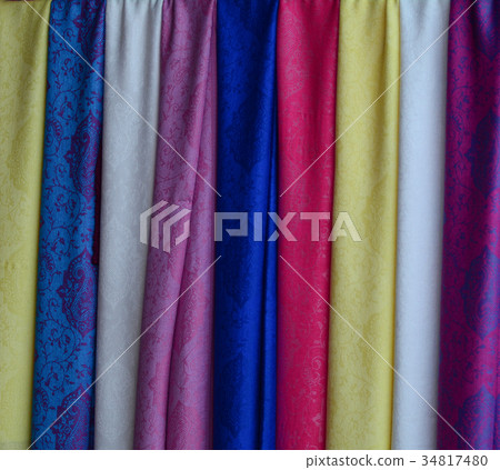 Textile at the local market in Hunan, China Textile at the local market in Hunan, China 34817480