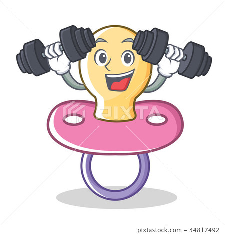Fitness baby pacifier character cartoon 34817492