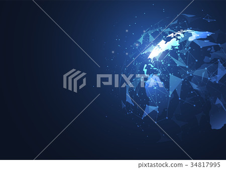 Global network connection. World map point 34817995