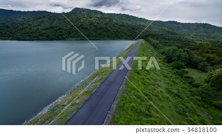aerial view of nong preau water reservoir thailand 34818100