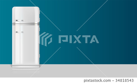 Template with retro vintage fridge for Template with retro vintage fridge for 34818543