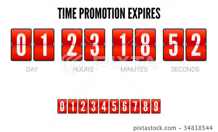 Promotions expires, analog flip clock timer Promotions expires, analog flip clock timer 34818544