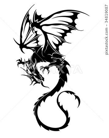 dragon dragons flying stock illustration 34819087 pixta