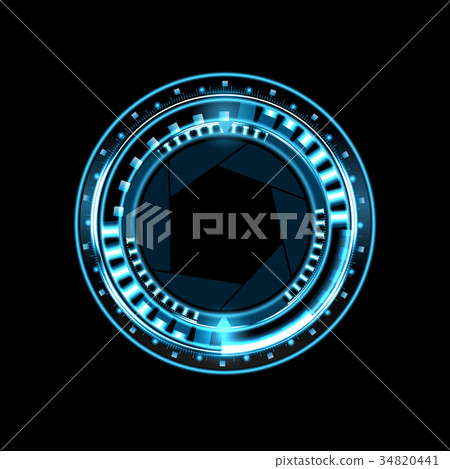 Brilliant technological eye HUD on a black Brilliant technological eye HUD on a black 34820441