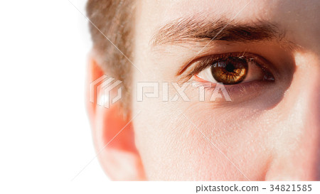 Close up photo of european man eye.  34821585