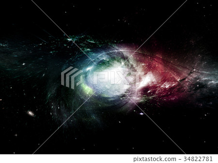 Stars, dust and gas nebula in a far galaxy Stars, dust and gas nebula in a far galaxy 34822781