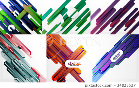 Vector straight line abstract background set - Stock Illustration ...
