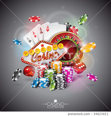 Vector illustration on a casino theme Vector illustration on a casino theme 34823911
