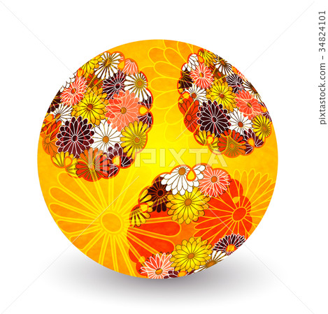 Chrysanthemum new year's card 34824101