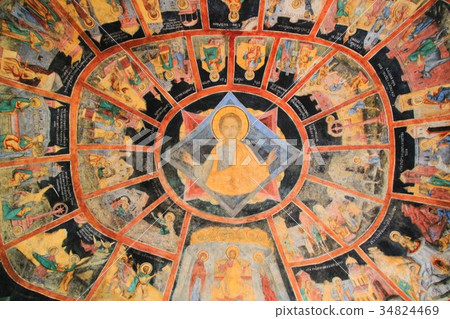 Fresco of Sinaia Monastery (Romania) Fresco of Sinaia Monastery (Romania) 34824469