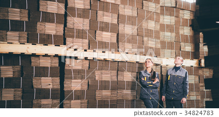 Paper mill factory workers Paper mill factory workers 34824783