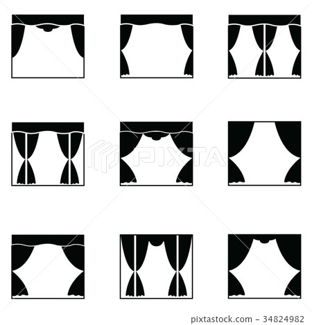 curtain icon set 34824982