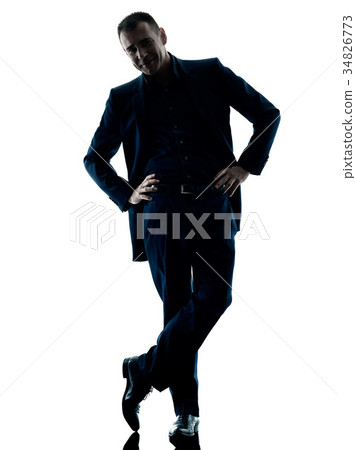 business man standing silhouette isolated business man standing silhouette isolated 34826773