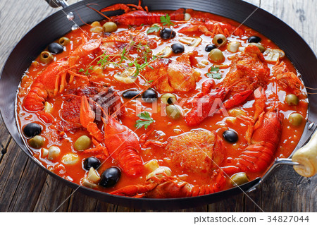 close-up of tasty chicken meat stew 34827044