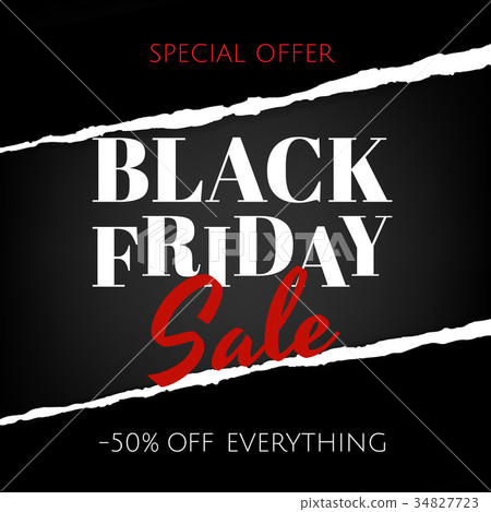 Black Friday Banner With Ripped Paper Black Friday Banner With Ripped Paper 34827723