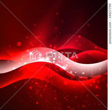 Vector glowing wave, smoke design wavy lines 34827799