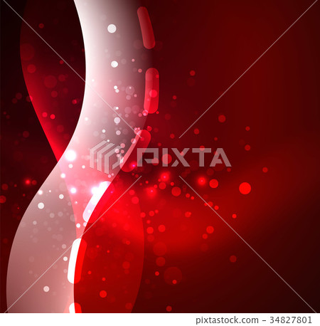 Vector glowing wave, smoke design wavy lines 34827801