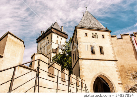 Gothic castle Karlstejn, ancient architecture Gothic castle Karlstejn, ancient architecture 34827854