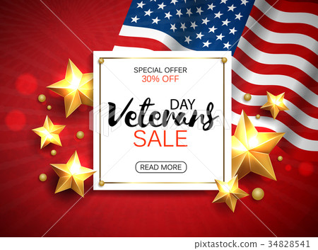Veterans day sale banner template design. Vector 34828541